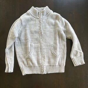 Old Navy Gray Knit Sweater with Cable Patterns